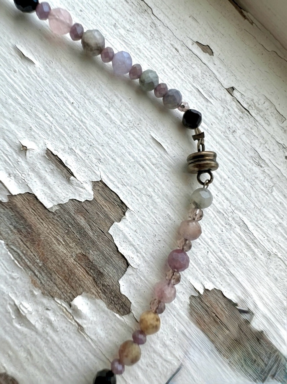 Semi Precious Faceted Pink Tourmaline Beaded Necklace - Picture 3 of 5